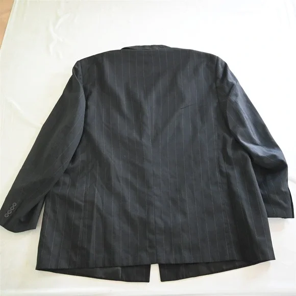 Kings Court 58L 44x32 Black Striped 5 Button Mens Jacket Pants Suit